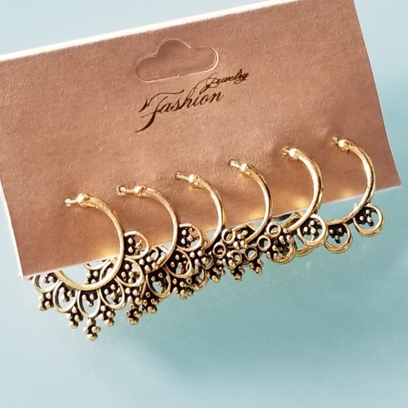 Set of 3 hoop earrings - Picture 2 of 4